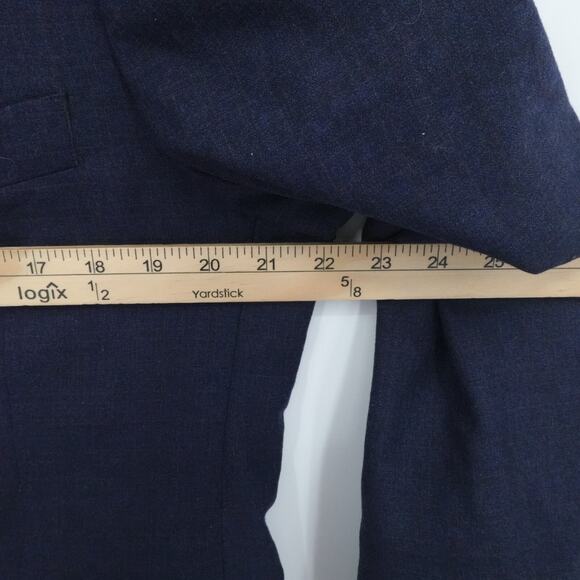 Indochino Sport Coat 40r Blue Wool Silk 2 Button Notch Lapel Made To Measure - Picture 5 of 14